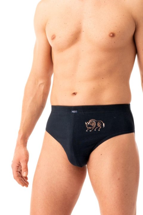 SLIPY MĘSKIE MPP 706 B25 - BRĄZOWY-CZARNY, XXL KEY