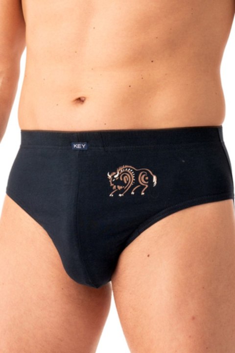 SLIPY MĘSKIE MPP 706 B25 - BRĄZOWY-CZARNY, M KEY