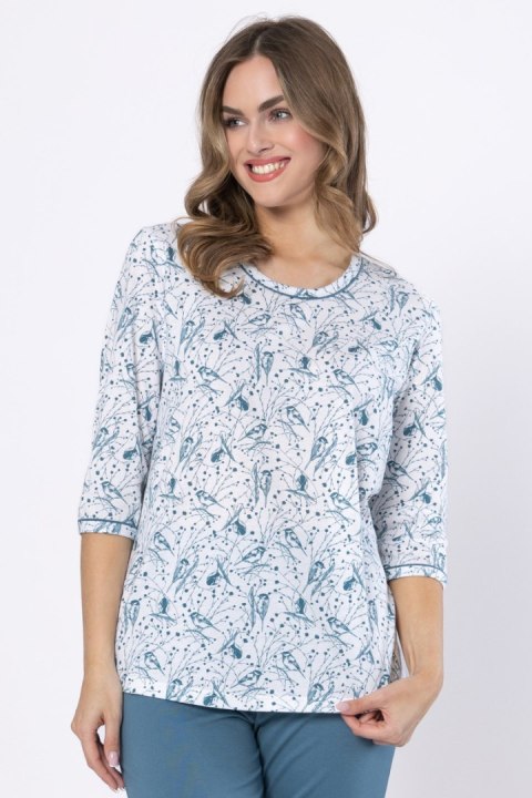 PIŻAMA DAMSKA BENITA 1640 - BIAŁY, 2XL LEVEZA