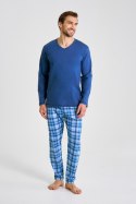 3477 PIŻAMA MĘSKA DŁUGA MARK 5XL-6XL - BŁĘKITNY, 6XL, 1 TARO