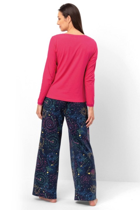 PIŻAMA DAMSKA LNS 750 B25 - GRANATOWO-MALINOWY, XL KEY