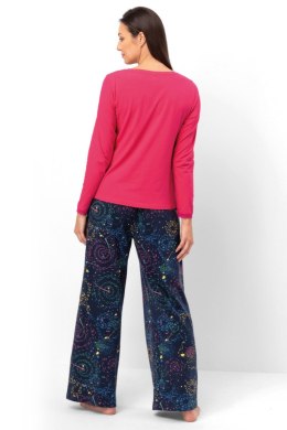 PIŻAMA DAMSKA LNS 750 B25 - GRANATOWO-MALINOWY, S KEY