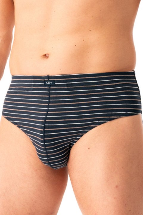 SLIPY MĘSKIE MPP 311 B25 - BRĄZOWY-GRANATOWY, L KEY