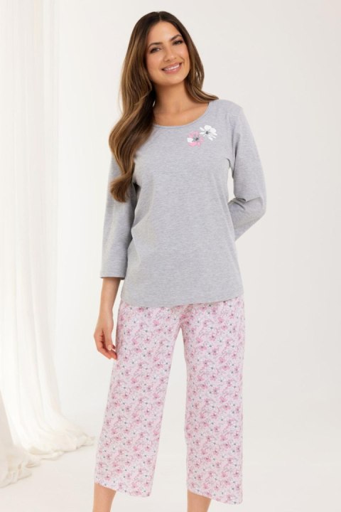 PIŻAMA DAMSKA 711 J/25 - BRĄZOWY, XL, 2 REGINA