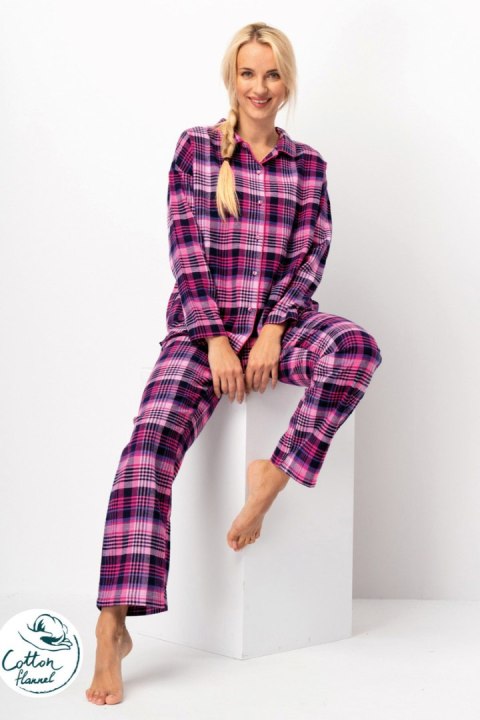 PIŻAMA DAMSKA LNS 490 B25 2XL-4XL - FUKSJA, 4XL KEY