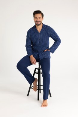 PIŻAMA MĘSKA 486 J/25 - GRANATOWY, XL, 1 REGINA