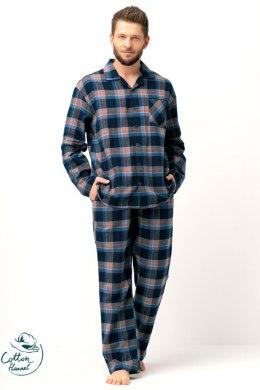 PIŻAMA MĘSKA MNS 431 B25 3XL-4XL - GRANATOWY, 4XL KEY