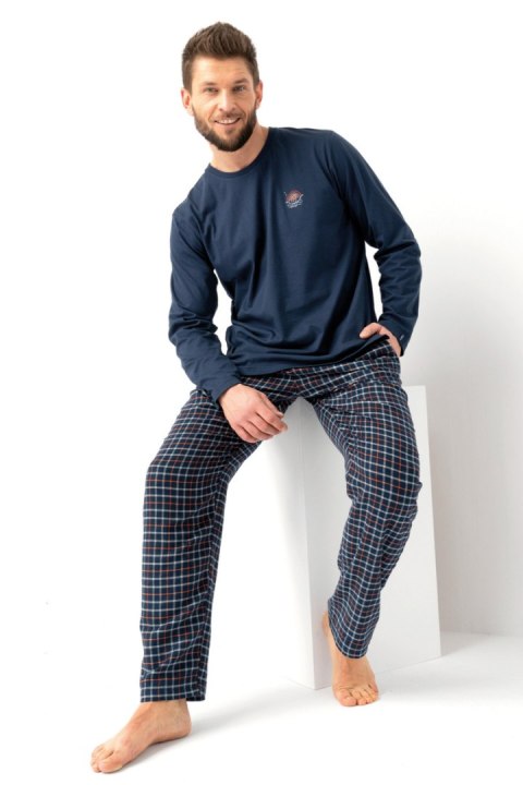 PIŻAMA MĘSKA MNS 481 B25 - GRANATOWY, XXL KEY