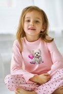 3489 PIŻAMA DZIEWCZĘCA DŁUGA CLARA 122-140 - RÓŻOWY, 122 TARO