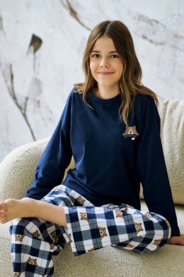 3503 PIŻAMA DZIEWCZĘCA DŁUGA ASTRID 146-158 - GRANATOWY, 146 TARO