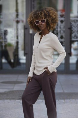 BLUZKA ZARITA - CZARNY, L, CZA OFF PINK