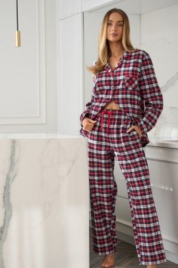 PIŻAMA DAMSKA ROZPINANA 2475 L&L - CZERWONY, S L&L