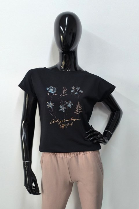 BLUZKA ŁĄKA - BIAŁY, 42, BI OFF PINK