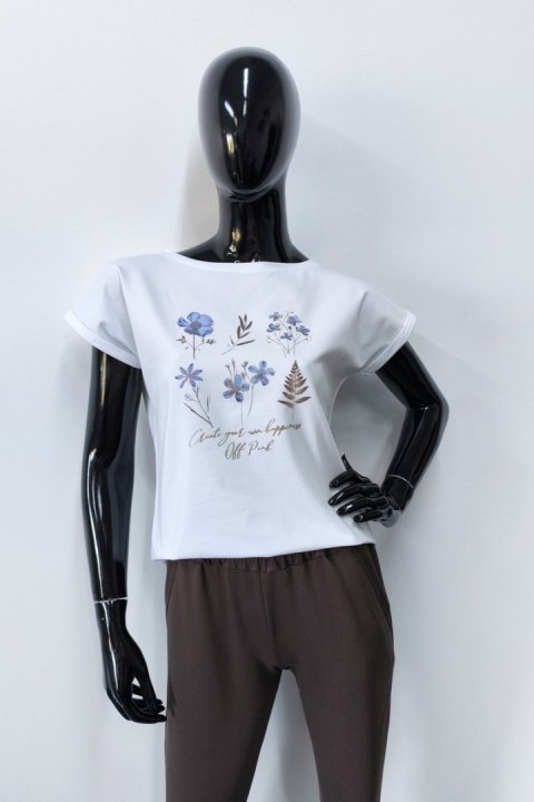 BLUZKA ŁĄKA - CZARNY, 40, CZA OFF PINK