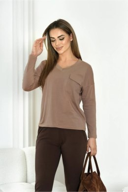 BLUZKA MONIQUE - CZARNY, 42, CZA OFF PINK