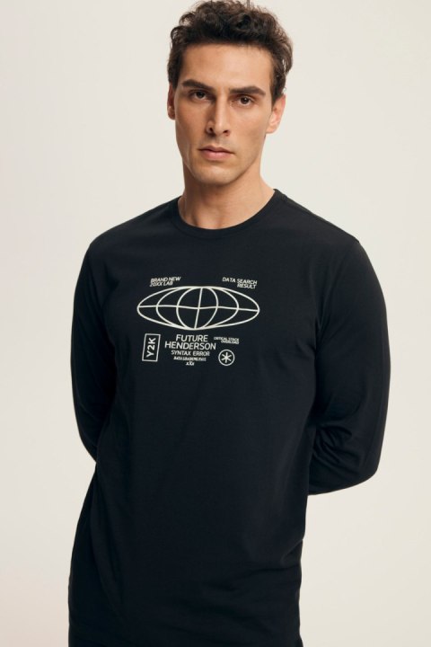 PIŻAMA MĘSKA LOGER 43469 AW25 - CZARNY, 2XL HENDERSON