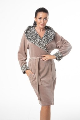 SZLAFROK DAMSKI FR-395 J/25 - CAPUCINO+PANTERKA, XL DOROTA