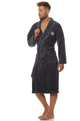 SZLAFROK MĘSKI 2114 MARINE - GRAFIT, XXL, 1 L&L
