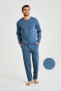 3474 PIŻAMA MĘSKA DŁUGA LORENZO M-2XL - JEANSOWY, 2XL, 2 TARO