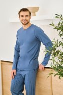 3474 PIŻAMA MĘSKA DŁUGA LORENZO M-2XL - JEANSOWY, M, 2 TARO