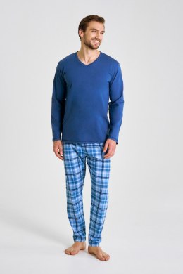 3477 PIŻAMA MĘSKA DŁUGA MARK 5XL-6XL - JEANSOWY, 6XL, 2 TARO