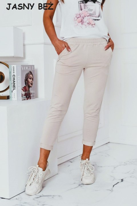 SPODNIE LENA - BURGUND, L, BU OFF PINK