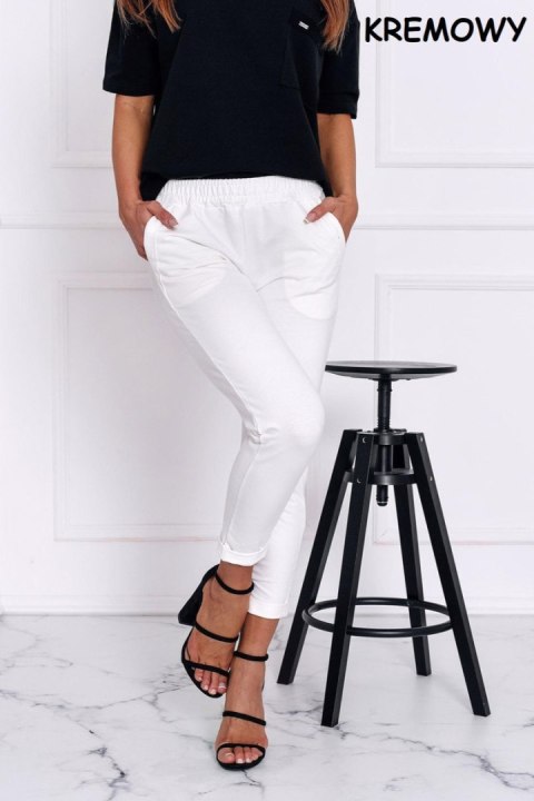 SPODNIE LENA - BURGUND, M, BU OFF PINK