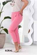 SPODNIE LENA - CIEMNA OLIWKA, L, KH OFF PINK