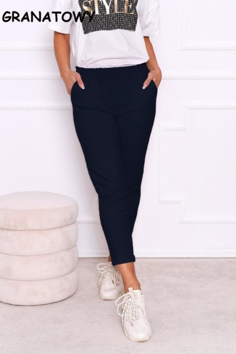 SPODNIE LENA - CIEMNA OLIWKA, L, KH OFF PINK