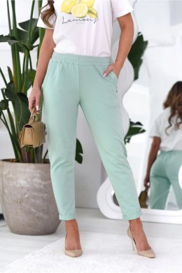 SPODNIE LENA - CIEMNA OLIWKA, M, KH OFF PINK