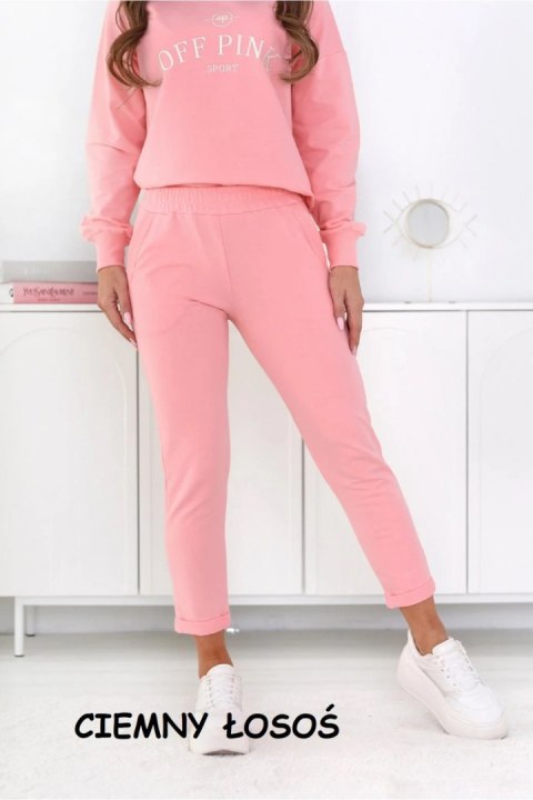 SPODNIE LENA - CIEMNA OLIWKA, M, KH OFF PINK