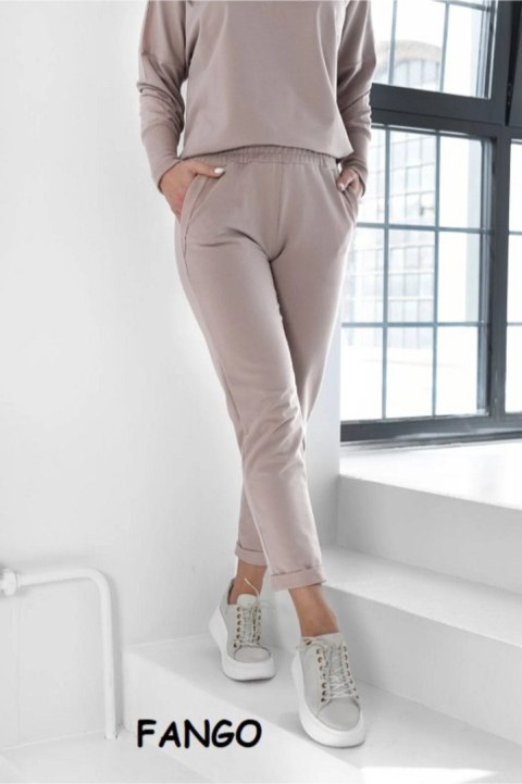 SPODNIE LENA - CIEMNA OLIWKA, M, KH OFF PINK