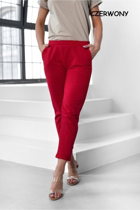 SPODNIE LENA - CIEMNA OLIWKA, S, KH OFF PINK