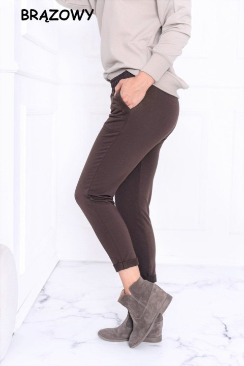 SPODNIE LENA - GRAFIT, L, ST OFF PINK