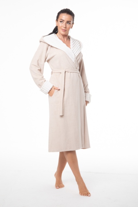 SZLAFROK DAMSKI FR-394 J/25 - BEŹOWY, L DOROTA