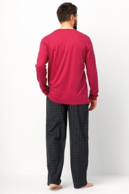 PIŻAMA MĘSKA MNS 471 B25 - CZERWONO-CZARNY, XL KEY