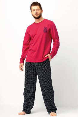 PIŻAMA MĘSKA MNS 471 B25 - CZERWONO-CZARNY, XXL KEY
