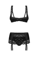 Lecille komplet 3-częściowy otwarty - CZARNY, S/M OBSESSIVE Lecille komplet 3-częściowy otwarty - CZARNY, S/M OBSESSIVE