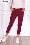 SPODNIE LENA - CIEMNE BORDO, S, CB OFF PINK
