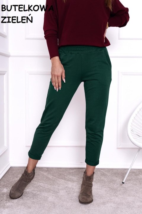 SPODNIE LENA - CIEMNE BORDO, S, CB OFF PINK