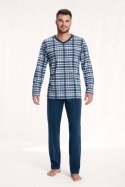 PIŻAMA MĘSKA 795 4XL - GRANAT NIEBIE, 4XL LUNA