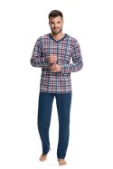PIŻAMA MĘSKA 795 4XL - GRANAT NIEBIE, 4XL LUNA