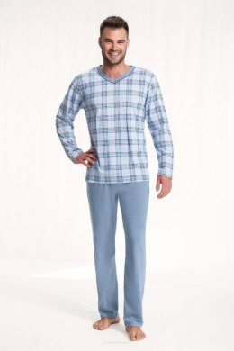 PIŻAMA MĘSKA 795 4XL - GRANATOWO-NIEBIESKI, 4XL, 9 LUNA