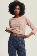 PIŻAMA DAMSKA DELANIE 43699 AW25 - RÓŻOWY-JEANS, XL HENDERSON LADIES