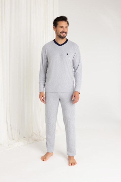 PIŻAMA MĘSKA 489 J/25 - MELANŻOWY, XL, 1 REGINA