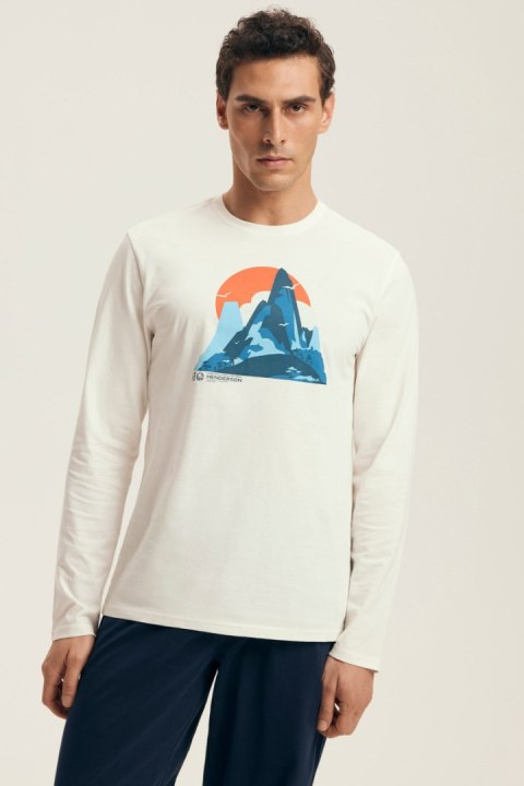 PIŻAMA MĘSKA LOJI 43475 AW25 - BIAŁY-GRANAT, 2XL HENDERSON