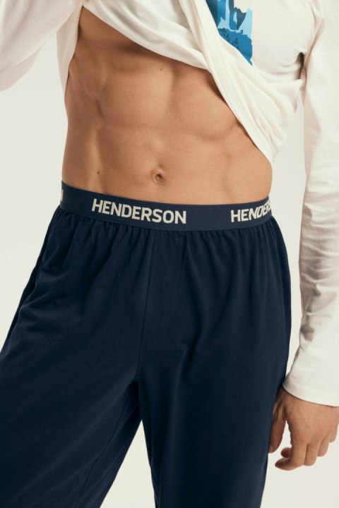 PIŻAMA MĘSKA LOJI 43475 AW25 - BIAŁY-GRANAT, L HENDERSON