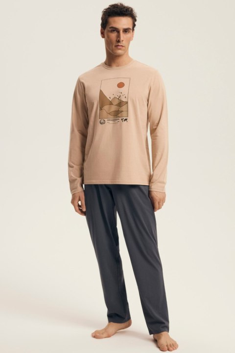 PIŻAMA MĘSKA LURO 43474 AW25 - BEŻOWY-GRAFIT, 2XL HENDERSON PIŻAMA MĘSKA LURO 43474 AW25 - BEŻOWY-GRAFIT, 2XL HENDERSON