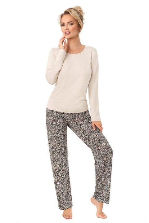 PIŻAMA DAMSKA OMARI LONG - BEIGE, XL DONNA