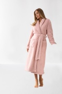 SZLAFROK DAMSKI DŁUGI 2560 - PUDER RÓŻ, L, 2 L&L